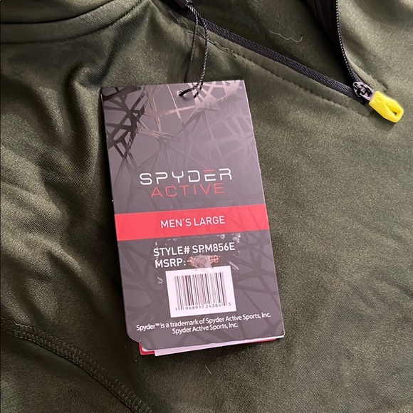 Spyder Active Men's Green Performance Quarter Zip - Picture 3 of 5